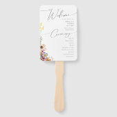 Farbenfrohe Wildblume | Hochzeitsprogramm Hand Fan Fächer (Vorderseite)
