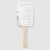 Farbenfrohe Wildblume | Hochzeitsprogramm Hand Fan Fächer (Rückseite)