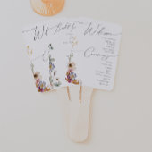 Farbenfrohe Wildblume | Hochzeitsprogramm Hand Fan Fächer