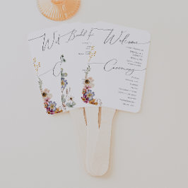 Farbenfrohe Wildblume | Hochzeitsprogramm Hand Fan Fächer