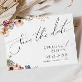 Farbenfrohe Wildblume | Horizontal Garten Save The Date