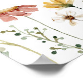 Farbenfrohe Wildblume | Horizontaler Hochzeitwillk Poster (Ecke)