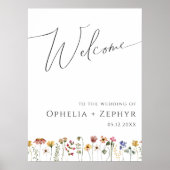 Farbenfrohe Wildblume | Horizontaler Hochzeitwillk Poster (Vorne)