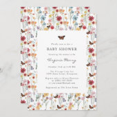 Farbenfrohe Wildblume Kinderdusche Einladung (Vorne/Hinten)