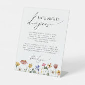 Farbenfrohe Wildblume Kinderdusche Spätabentaucher Sockelschild (Vorderseite)