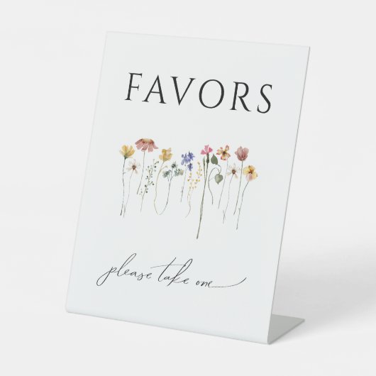 Farbenfrohe Wildblume Kinderduschfavoriten Sockelschild (Vorderseite)