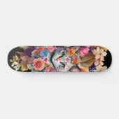 Farbenfrohe Wildblume & Kitten Muster Skateboard (Horizontal)