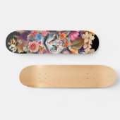 Farbenfrohe Wildblume & Kitten Muster Skateboard (Horizontal)