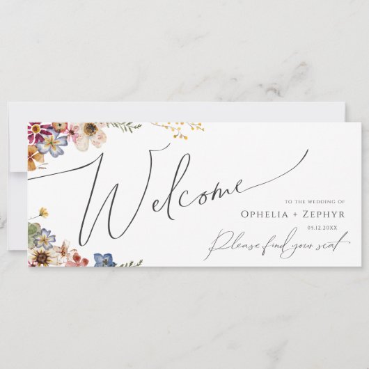 Farbenfrohe Wildblume | Kopf der Gartensitzkarte (Vorderseite)