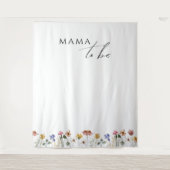 Farbenfrohe Wildblume Mama als Hintergrund Wandteppich (Vorderseite)