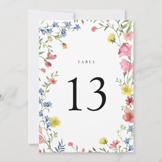 Farbenfrohe Wildblume Märchenhafte Hochzeitsfeier (Rückseite)