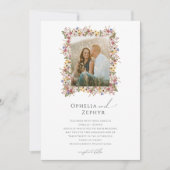 Farbenfrohe Wildblume | Meadow Foto Frame Wedding Einladung (Vorderseite)