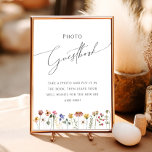 Farbenfrohe Wildblume | Meadow Foto Guest Book Sig Poster<br><div class="desc">Diese farbenfrohe Wildblume | Gästebuchschild auf Wiese Foto ist perfekt für Ihre kleine, skurrile Sommerhochzeit. Die hellen, zauberhaften Rosa-, Gelb-, Orange- und Goldfloralen verleihen diesem Produkt das Gefühl eines minimalistisch eleganten Vintagen Hippie-Frühlingsgartens. Das moderne Design ist künstlerisch und zart und zeigt eine klassische erdige Wiese in Aquarell. Egal für welchen...</div>