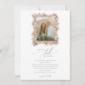 Farbenfrohe Wildblume | Meadow Foto Wedding Einladung (Vorderseite)