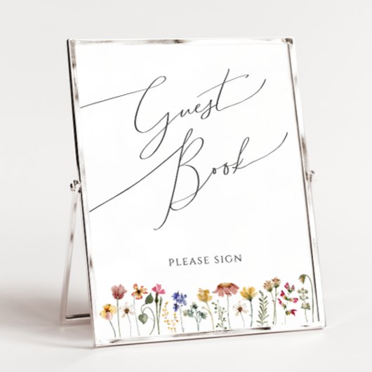 Farbenfrohe Wildblume | Meadow Guest Book Sign Poster