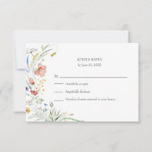 Farbenfrohe Wildblume Meadow Wedding RSVP Card (Vorderseite)