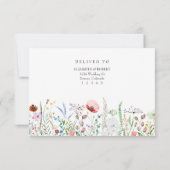 Farbenfrohe Wildblume Meadow Wedding RSVP Card (Rückseite)