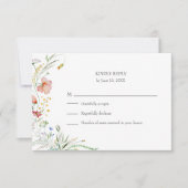 Farbenfrohe Wildblume Meadow Wedding RSVP Card Dankeskarte (Vorderseite)