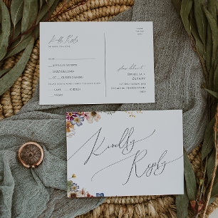 Farbenfrohe Wildblume Menu Choice UAWG Postcard Postkarte