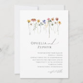 Farbenfrohe Wildblume | Monogram Foto Wedding Invi Einladung (Vorderseite)