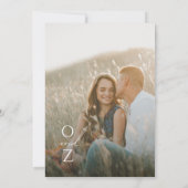 Farbenfrohe Wildblume | Monogram Foto Wedding Invi Einladung (Rückseite)