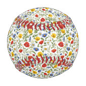 Farbenfrohe Wildblume Muster Hübsche Natur Baseball (Rückseite)