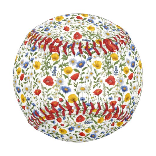 Farbenfrohe Wildblume Muster Hübsche Natur Baseball (Vorderseite)