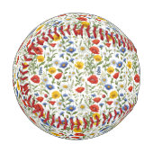 Farbenfrohe Wildblume Muster Hübsche Natur Baseball (Vorderseite Links)