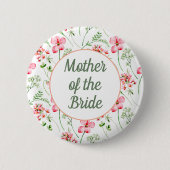 Farbenfrohe Wildblume Mutter der Braut Button (Vorderseite)