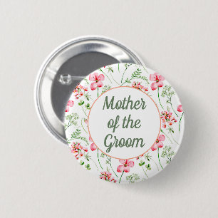 Farbenfrohe Wildblume Mutter des Bräutigams Button