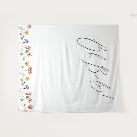 Farbenfrohe Wildblume Oh Baby Background Wandteppich (Vorderseite (Horizontal))