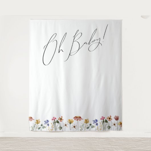 Farbenfrohe Wildblume Oh Baby Background Wandteppich (Vorderseite)