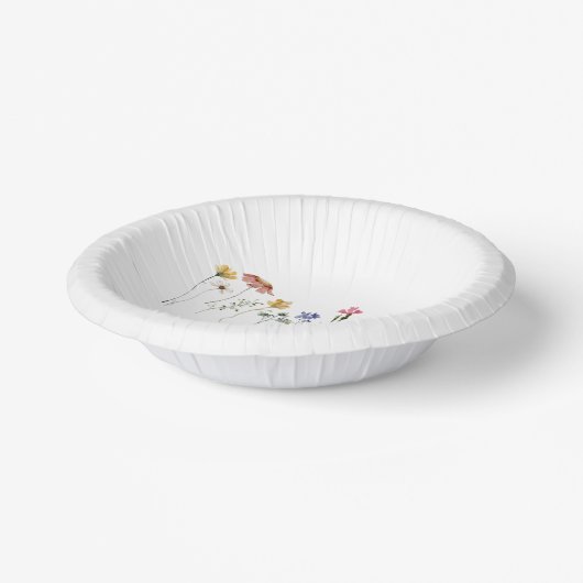 Farbenfrohe Wildblume Pappteller (Gewinkelt)