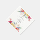 Farbenfrohe Wildblume Personalisierte Hochzeit Serviette (Ecke)