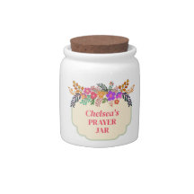 Farbenfrohe Wildblume Personalisiertes Gebet Jar