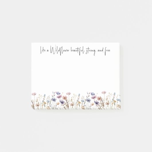 Farbenfrohe Wildblume Post-it Klebezettel (Vorderseite)