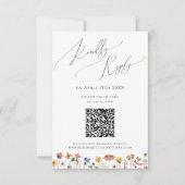 Farbenfrohe Wildblume | QR-Code RSVP-Karte RSVP Karte (Vorderseite)