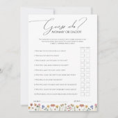 Farbenfrohe Wildblume raten, wer Mama- oder Daddy- Einladung (Vorderseite)