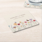 farbenfrohe Wildblume Rechteckiger Pappuntersetzer (angewinkelt)