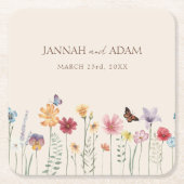 farbenfrohe Wildblume Rechteckiger Pappuntersetzer (Vorderseite)