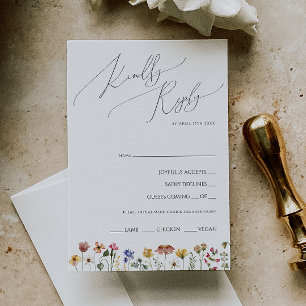 Farbenfrohe Wildblume RSVP-Karte im Menü RSVP Karte