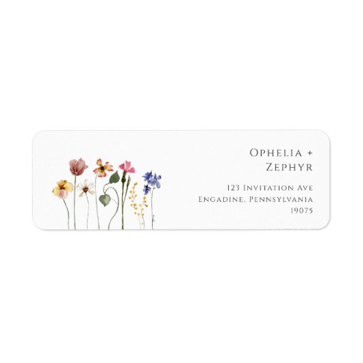 Farbenfrohe Wildblume | Rücksendeadresse (Vorne)