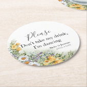 Farbenfrohe Wildblume Runder Pappuntersetzer (Angewinkelt)