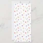 Farbenfrohe Wildblume rustikales Hochzeitsmenü (Rückseite)