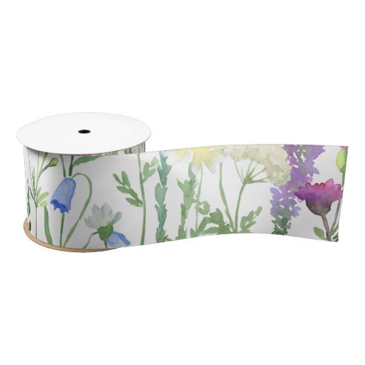 Farbenfrohe Wildblume Satinband (Spule)