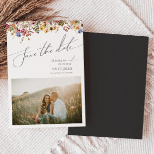 Farbenfrohe Wildblume   SAVE THE DATE Magneteinladung