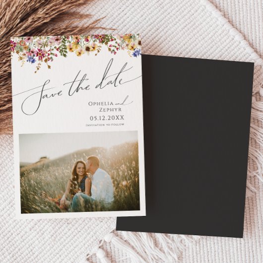Farbenfrohe Wildblume | SAVE THE DATE Magneteinladung