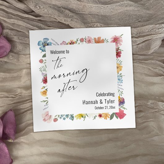 Farbenfrohe Wildblume Serviette