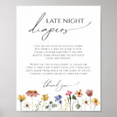 Farbenfrohe Wildblume Späte Nachttaucher signieren Poster (Vorne)