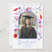 Farbenfrohe Wildblume Stilvolles Arch Graduate Fot Ankündigung (Vorderseite)